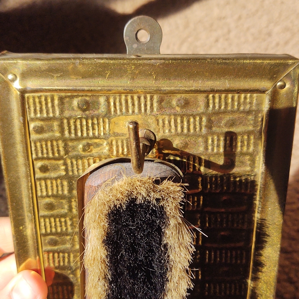 AntiqueVintage brass boot shine brush wall hanging - Picture 7 of 10